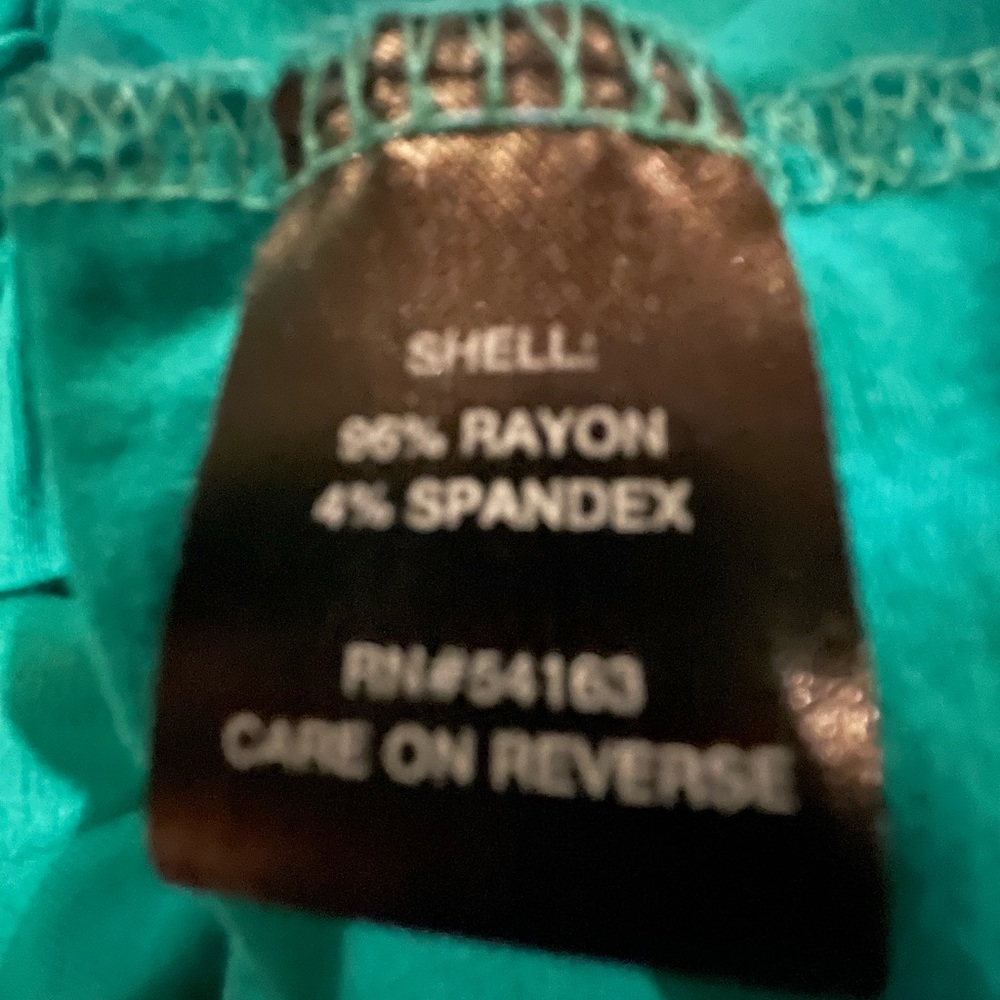Ellen Tracy Blue Green Gathered Center Dress 8 FREE SHIP - Picture 4 of 5